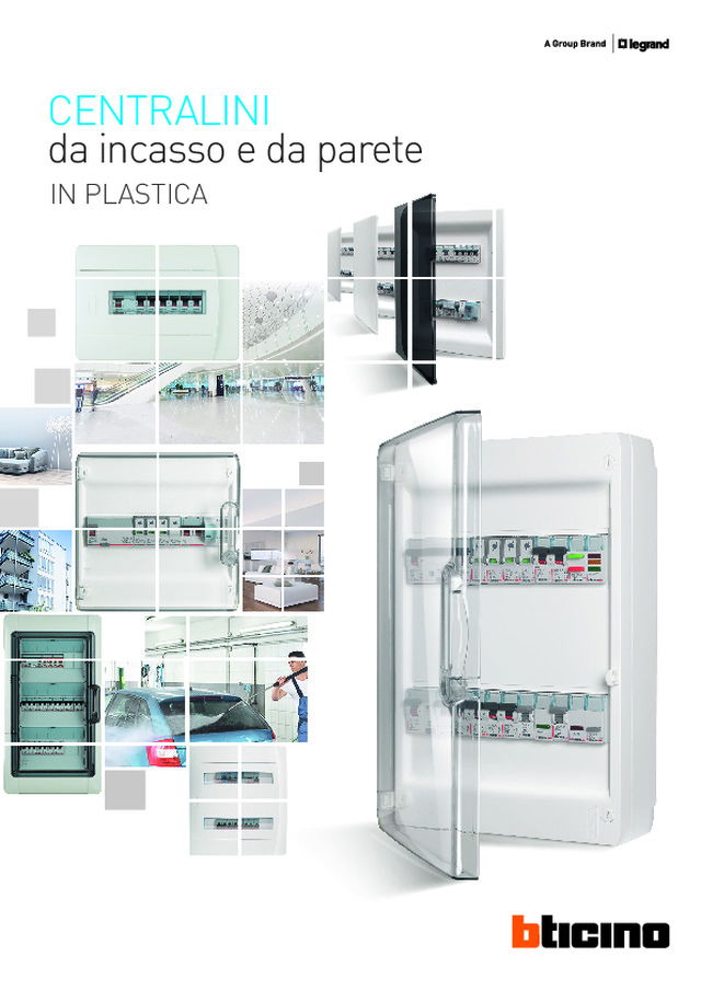Centralini da incasso e da parete in materiale plastico