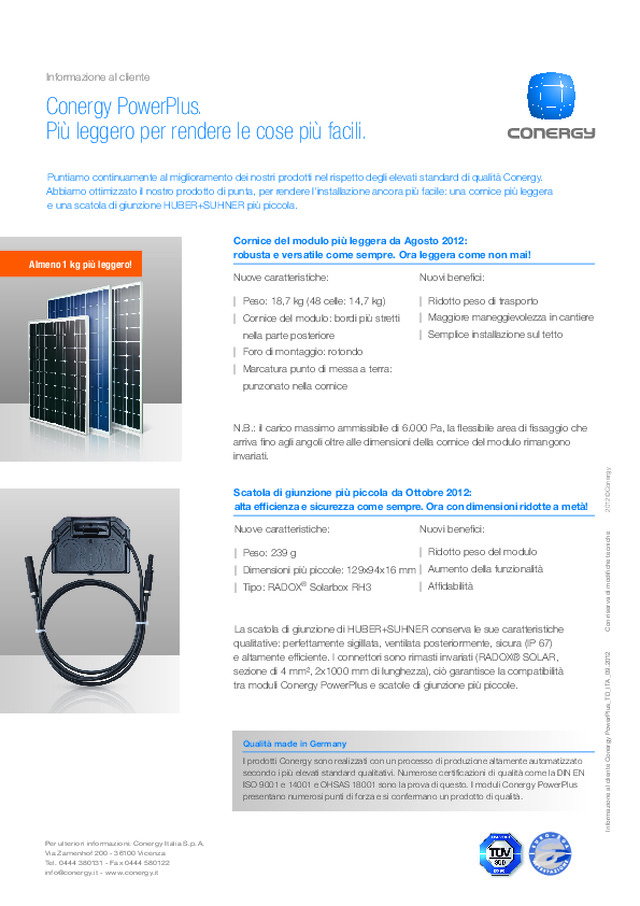 Conergy rinnova la gamma PowerPlus