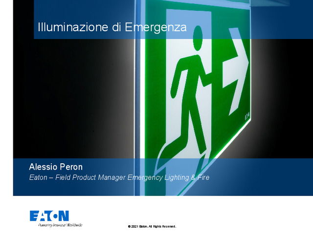 Presentazione del webinar "Progettazione, installazione e manutenzione di un sistema di illuminazione di emergenza: dalla norma EN1838 alle nuove tecnologie 2021 "
