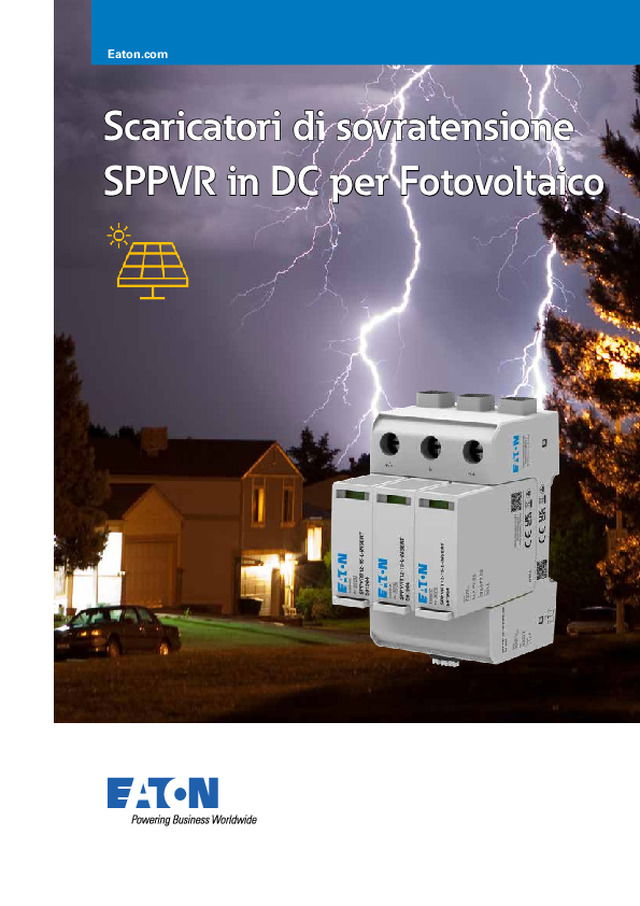 Scaricatori di sovratensione SPPVR in DC per Fotovoltaico