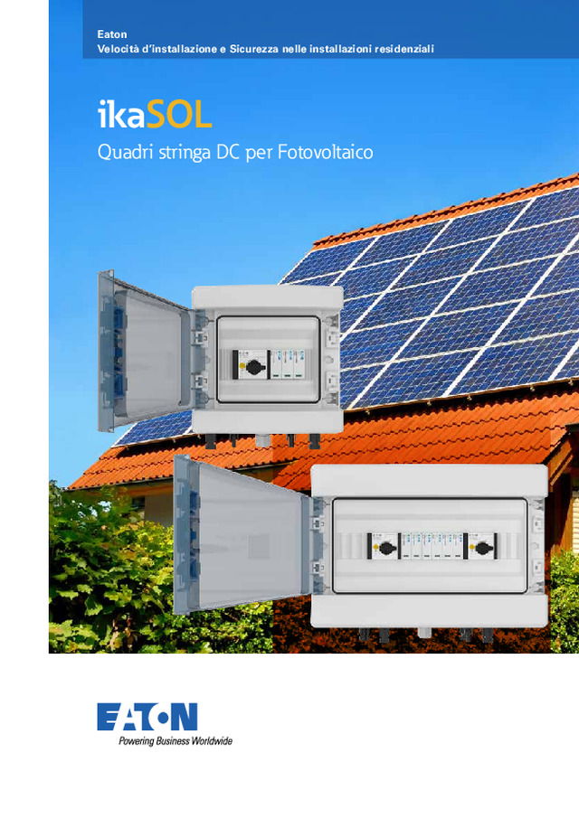 ikaSOL, quadri stringa DC per Fotovoltaico