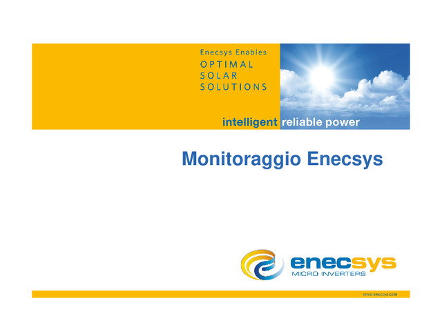 Come configurare il sistema di monitoraggio ENECSYS