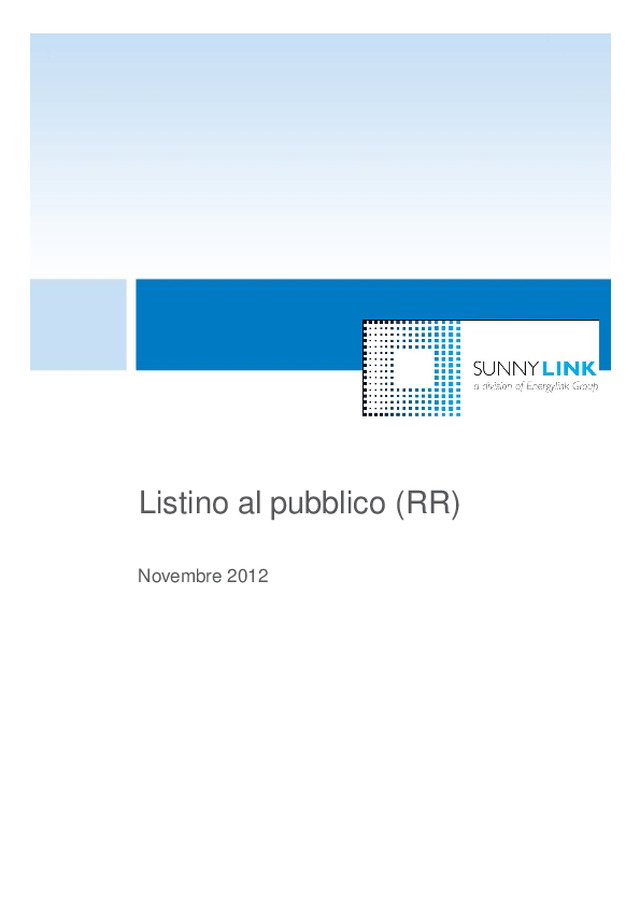 Nuovo Listino Prezzi al pubblico Enecsys-SunnyLink