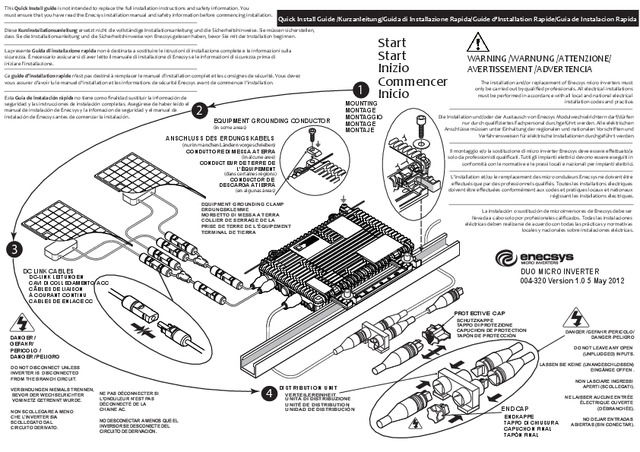 Enecsys pubblica il manuale di installazione semplice dei micro inverter D480