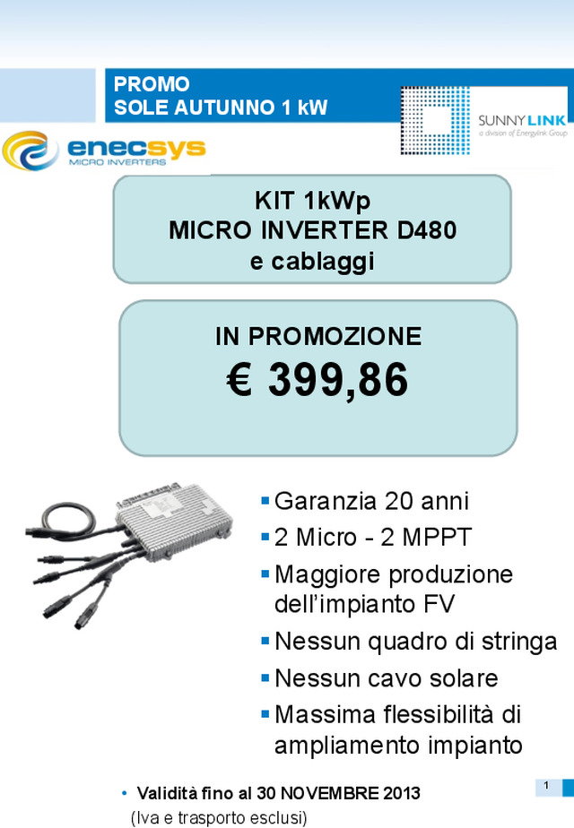 Scopri le Novità d\'AUTUNNO dei micro inverter ENECSYS