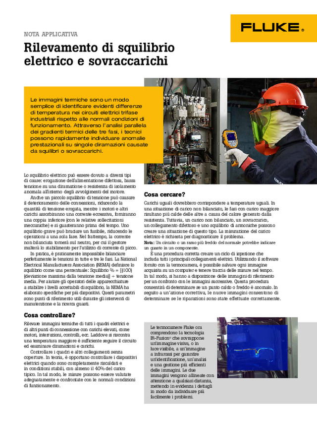 Rilevamento di squilibrio elettrico e sovraccarichi