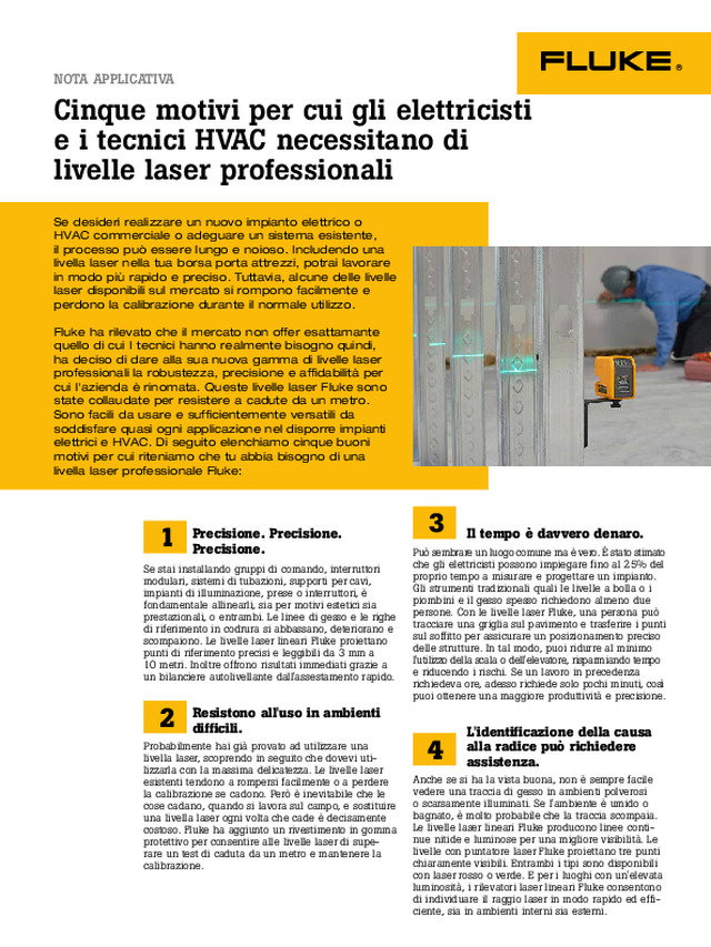 5 motivi per cui elettricisti e tecnici HVAC necessitano livelle laser professionali