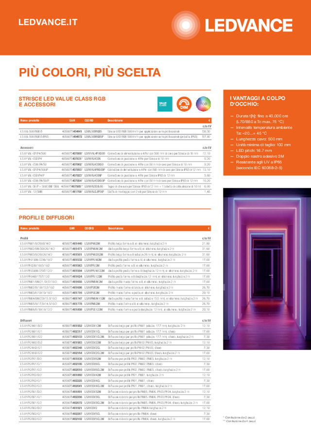 Strisce LED VALUE CLASS RGB e accessori