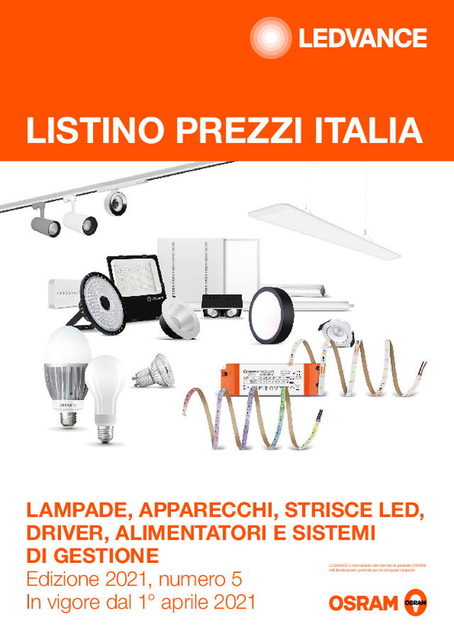 Listino Prezzi Italia LEDVANCE 2021