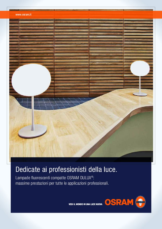 Nuova gamma di lampade fluorescenti compatte OSRAM DULUX: professionali, versatili, innovative