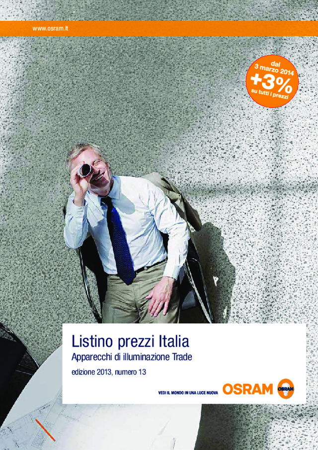 Listino prezzi Italia apparecchi di illuminazione Trade 2013
