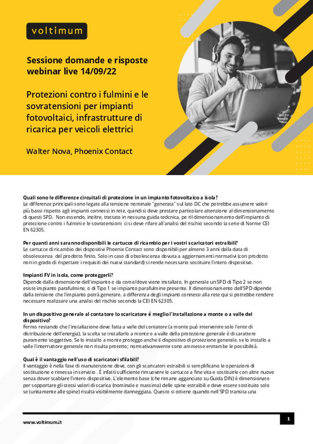Sessione domande e risposte webinar live 14/09/22