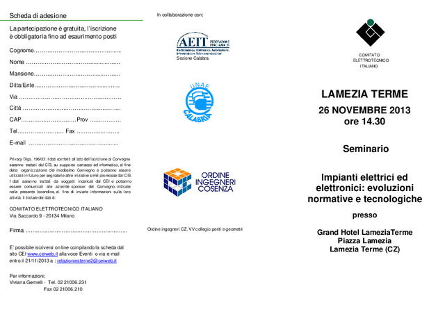 Si conclude per l’anno 2013 l’attivita’ di formazione del Gruppo Prysmian con i Convegni Istituzionali promossi dal CEI