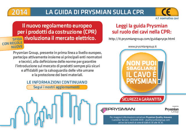 LA GUIDA DI PRYSMIAN SULLA CPR