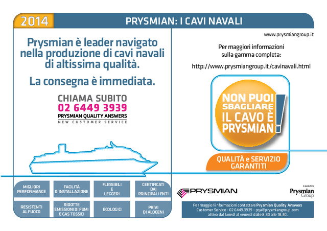 PRYSMIAN: I CAVI NAVALI
