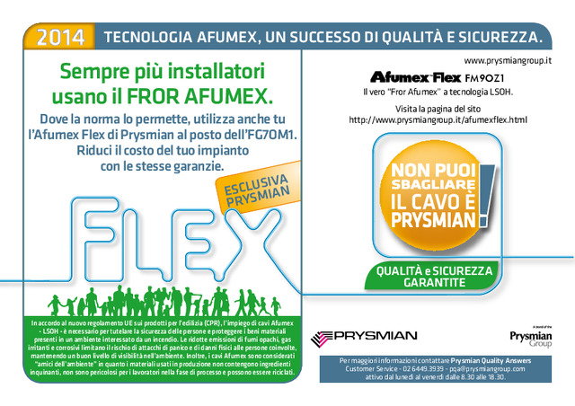 TECNOLOGIA AFUMEX, UN SUCCESSO DI QUALITÀ E SICUREZZA