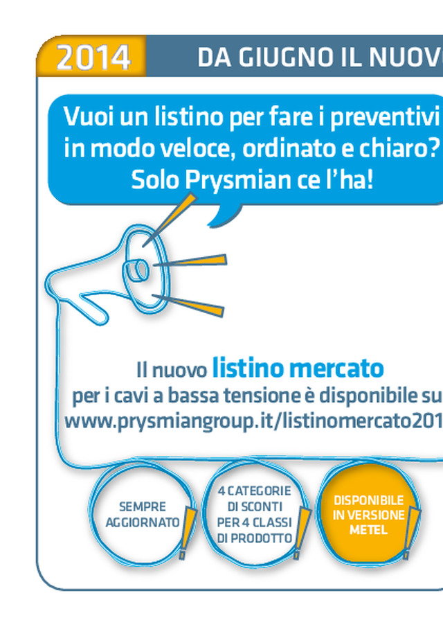 Da Giugno il nuovo listino mercato cavi B.T