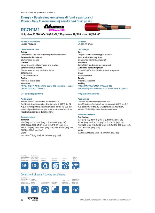 PRYSMIAN: CAVO AFUMEXTM MV POWER 105
