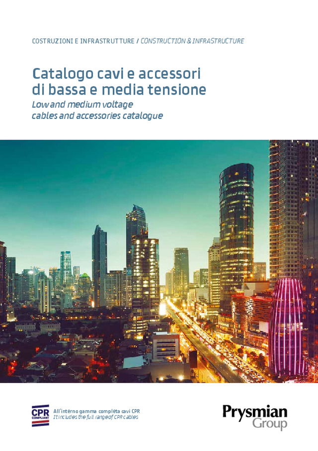Catalogo cavi e accessori di bassa e media tensione 2018
