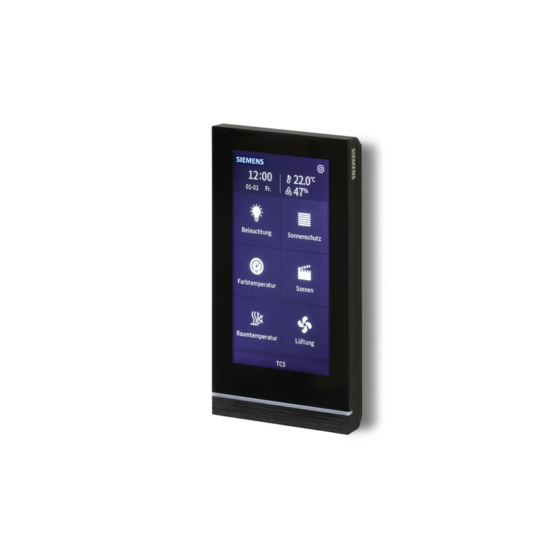 Ambienti ancora più intelligenti con i nuovi pannelli KNX Touch Control TC5 di Siemens