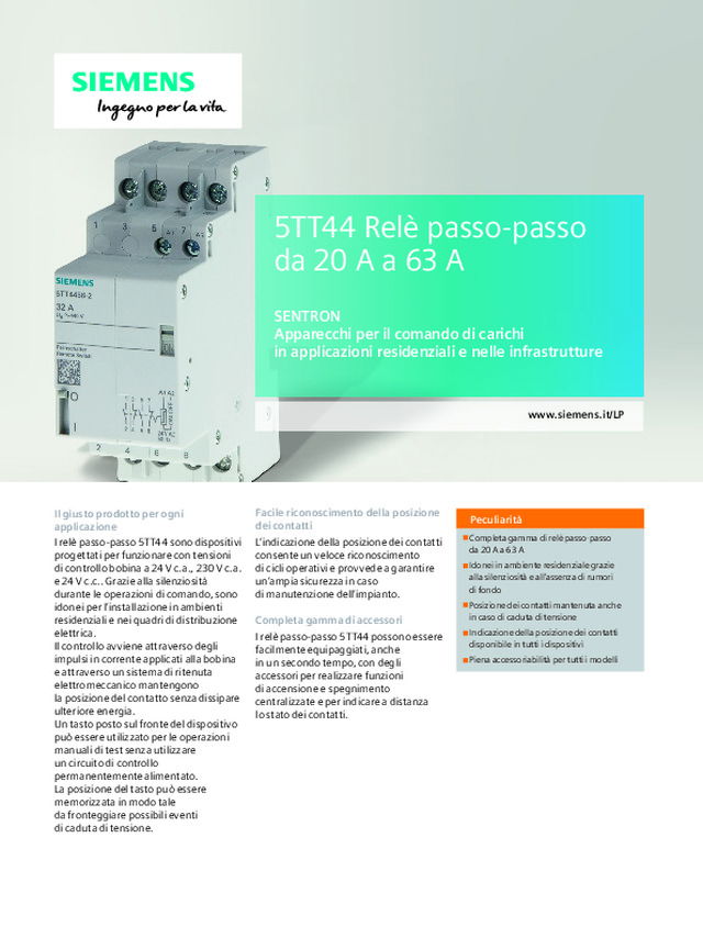 5TT44 Relè passo-passo da 20 A a 63 A