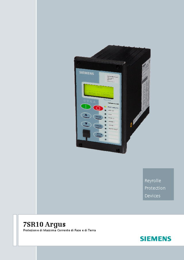 7SR10 Argus di Siemens