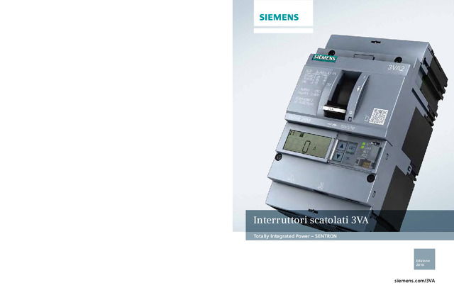 Catalogo Interruttori Scatolati SENTRON 3VA (Italiano 2016)