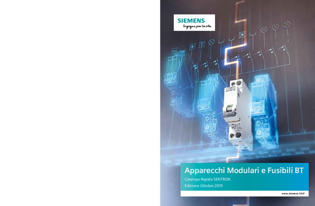 Catalogo rapido SENTRON  Apparecchi Modulari e Fusibili BT - Edizione Ottobre 2019