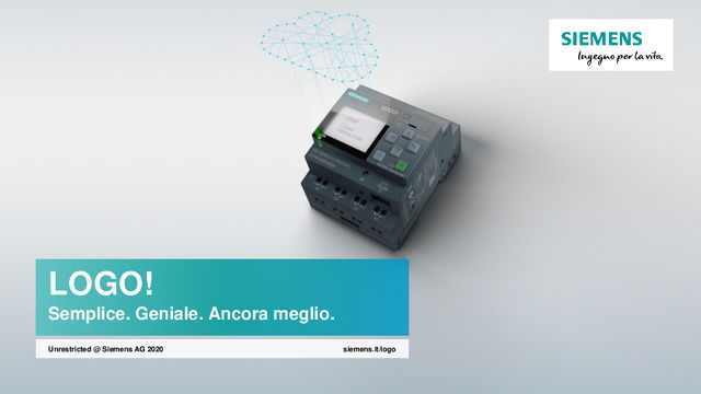 Presentazione del webinar "LOGO!, il modulo logico intelligente di Siemens"