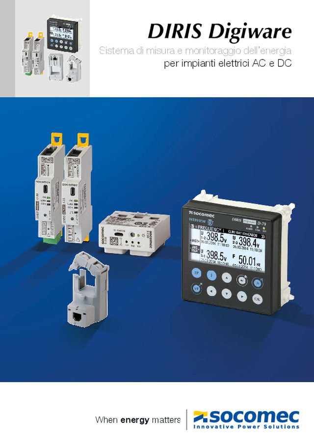 DIRIS Digiware Sistema di misura e monitoraggio dell’energia per impianti elettrici AC e DC