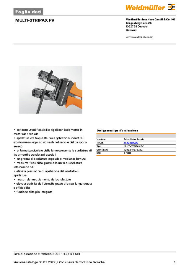 Scheda tecnica MULTI-STRIPAX PV