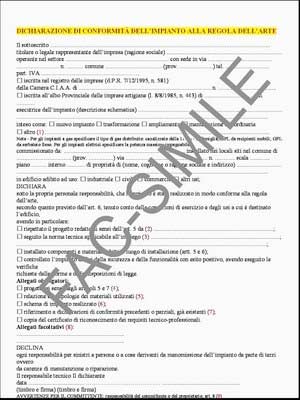 La dichiarazione di rispondenza