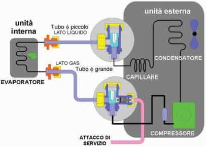 Dove sono posizionati i componenti del circuito frigorifero?