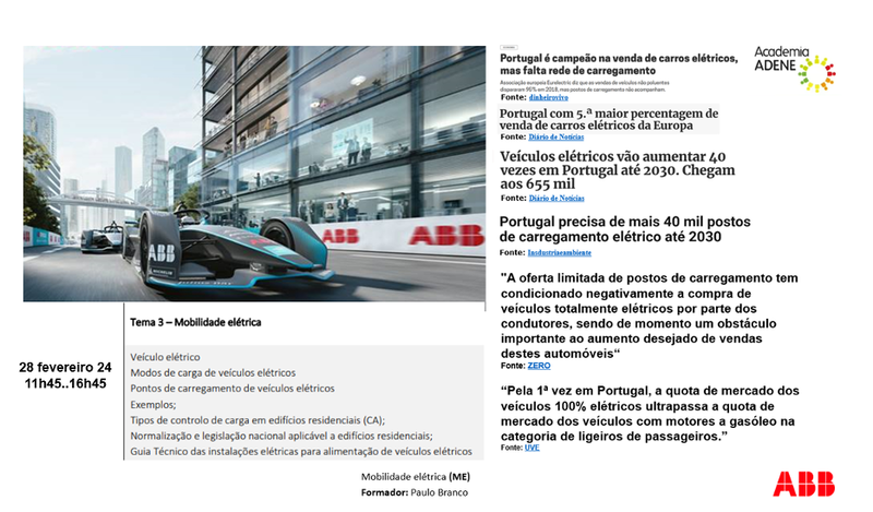 A ABB agradece à ADENE e aos presentes na formação - Sistemas Fotovoltaicos, Dimensionamento e Integração da Mobilidade Elétrica