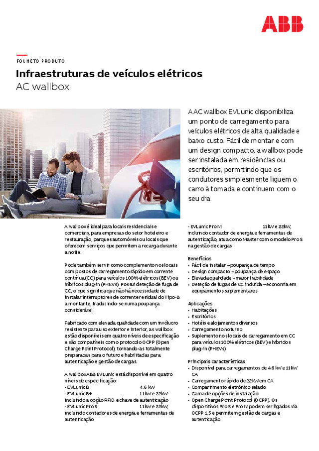 Infraestrutura de carregamento de veículos eléctricos  Wallbox AC