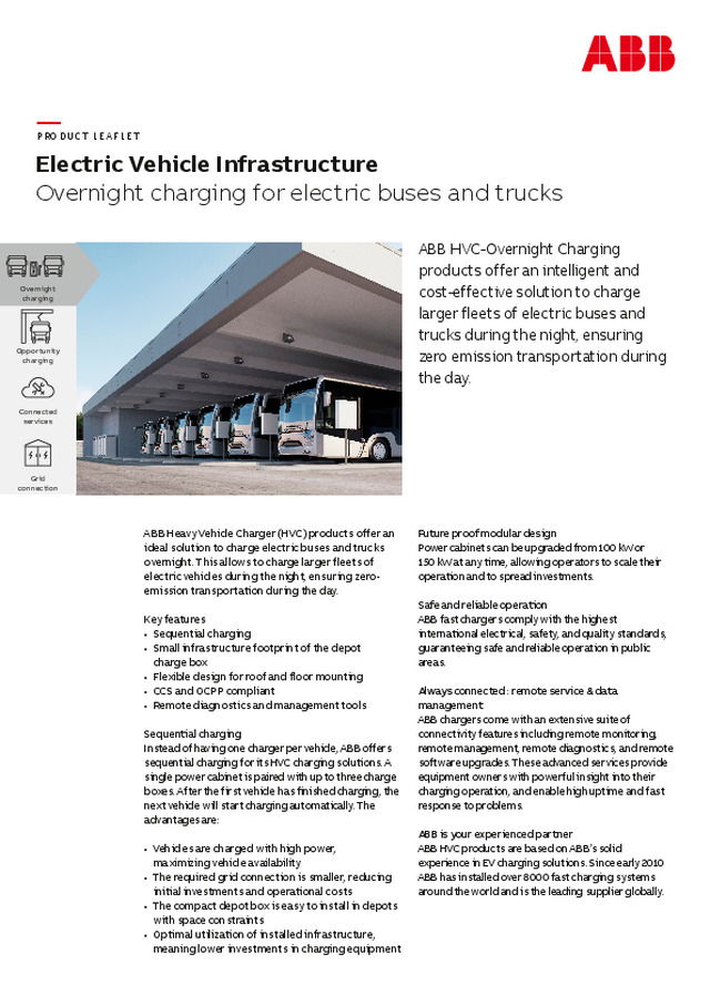 Carregamento nocturno para autocarros e camiões eléctricos(EN)