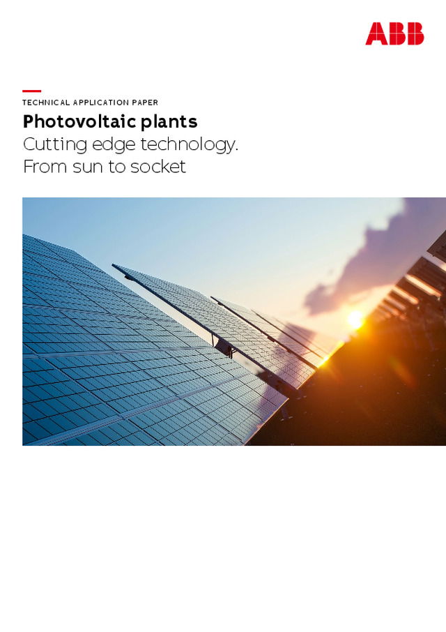 Technical Application Paper - Photovoltaic plants