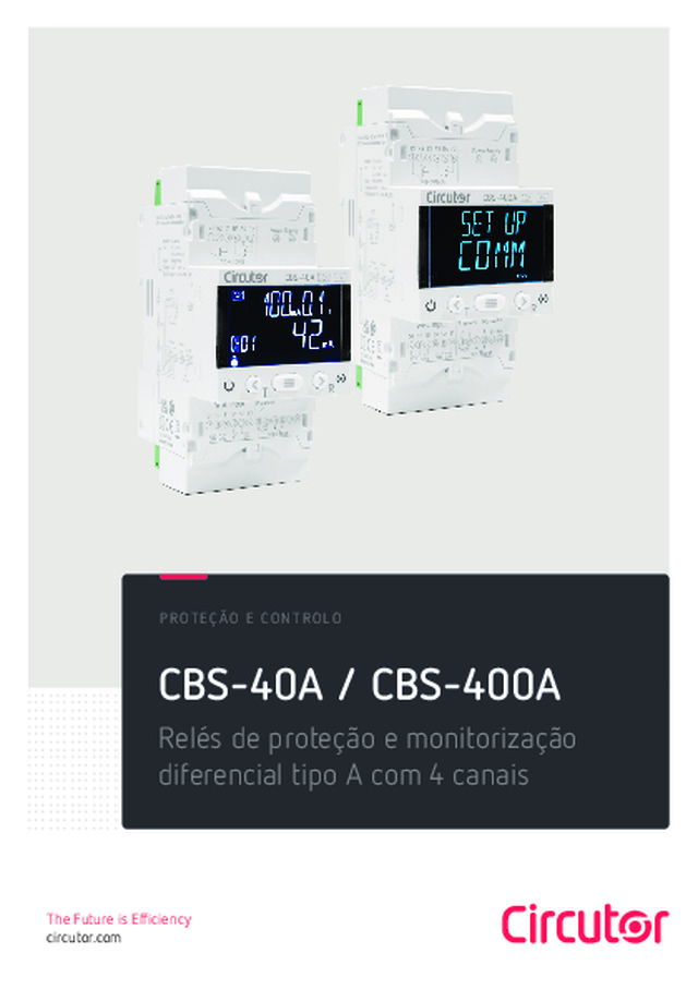CBS-40A / CBS-400A: Relés de proteção e monitorização diferencial tipo A com 4 canais