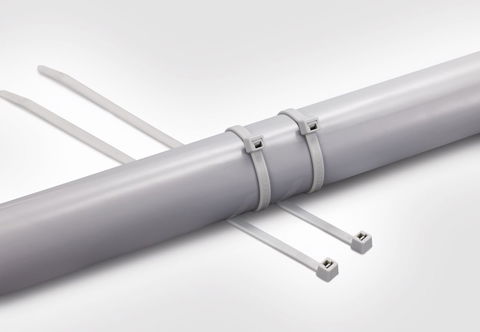 Abraçadeiras e suportes para abraçadeiras de cor cinzenta RAL 7035