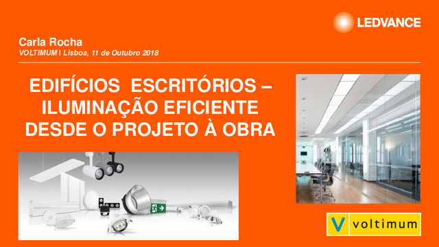 Apresentação realizada no webinar sobre "Iluminação eficiente: do projecto à obra"