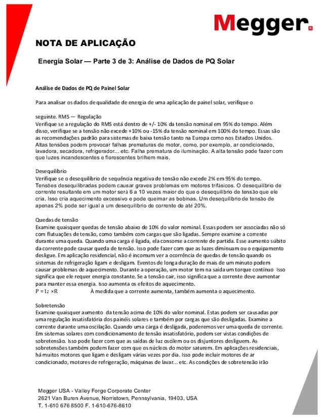 Energia Solar — Parte 3 de 3: Análise de Dados de PQ Solar
