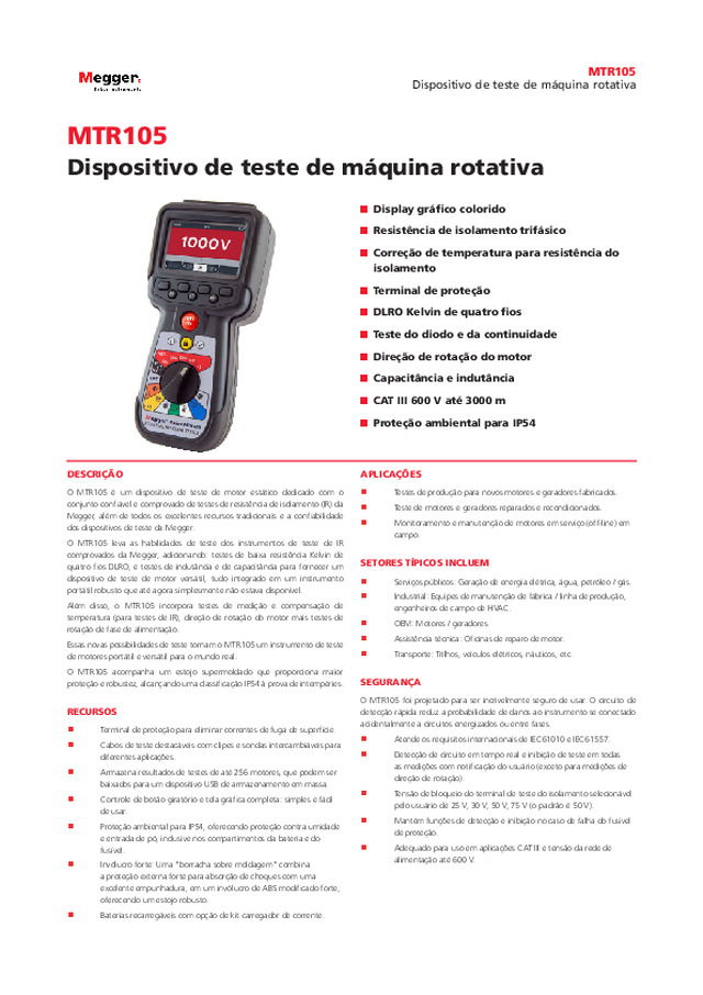 MTR105: Dispositivo de teste de máquina rotativa
