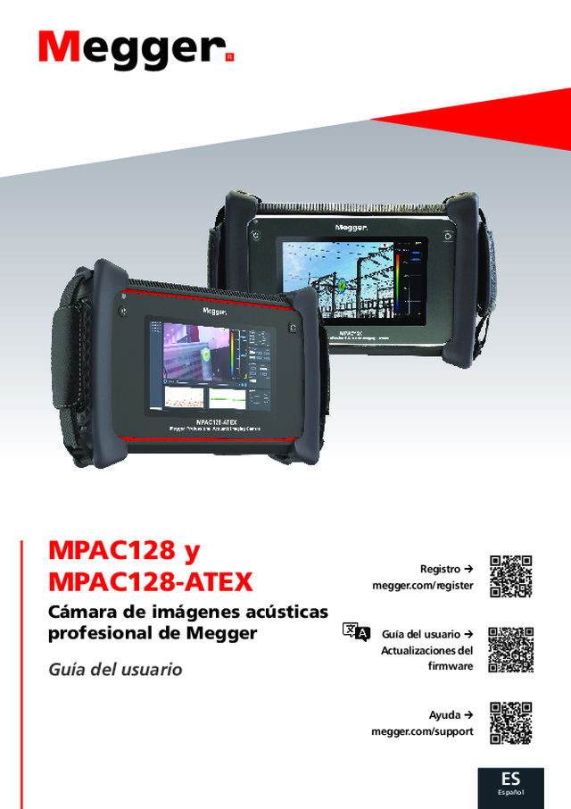 MPAC128 e MPAC128-ATEX: Cámera de imegens acústicas profissional da Megger: Guia do usuário
