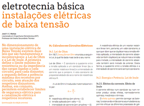 Eletrotecnia Básica: Instalações Eléctricas de Baixa Tensão