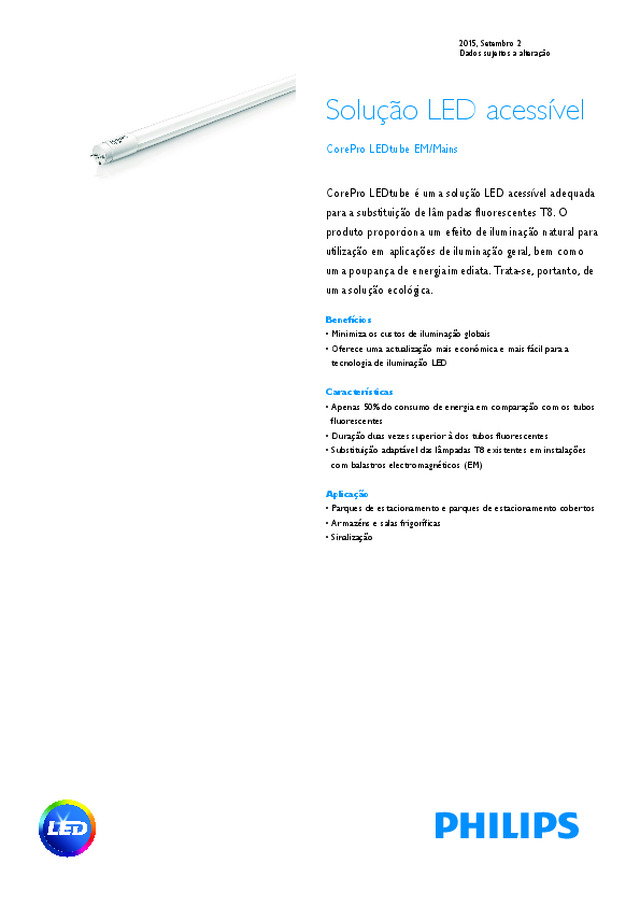 Folheto MASTER LEDtube da Philips