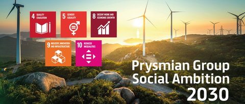 Prysmian Group acelera o seu compromisso para com a sustentabilidade ao estabelecer objetivos sociais em linha com as suas ambições em matéria de alterações climáticas