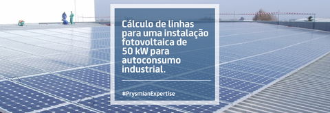 Cálculo de linhas para uma instalação fotovoltaica de 50 kW para autoconsumo industrial