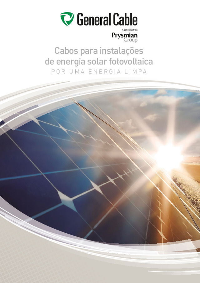 Cabos para instalações de energia solar fotovoltaica