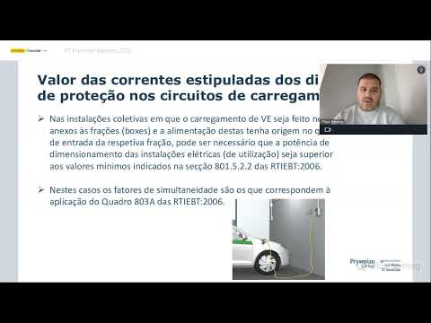 Valor das correntes estipuladas nos dispositivos de proteçnao nos circuitos de carregamento