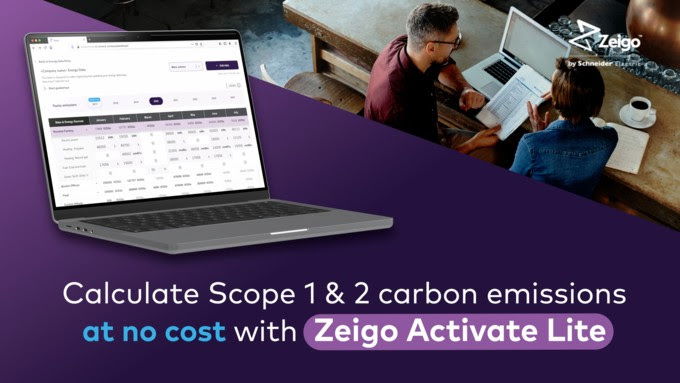 Schneider Electric lança Zeigo™ Activate Lite – a versão melhorada do seu plano de subscrição gratuito para uma gestão abrangente das emissões